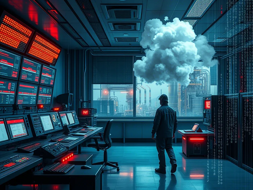cyberattack and production shutdown in an industrial site